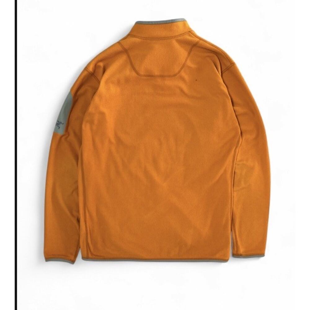 Arcteryx Men’s Orange Ribbed Fleece Quarter Zip Pullover Top Size L Gorpcore - Picture 4 of 7